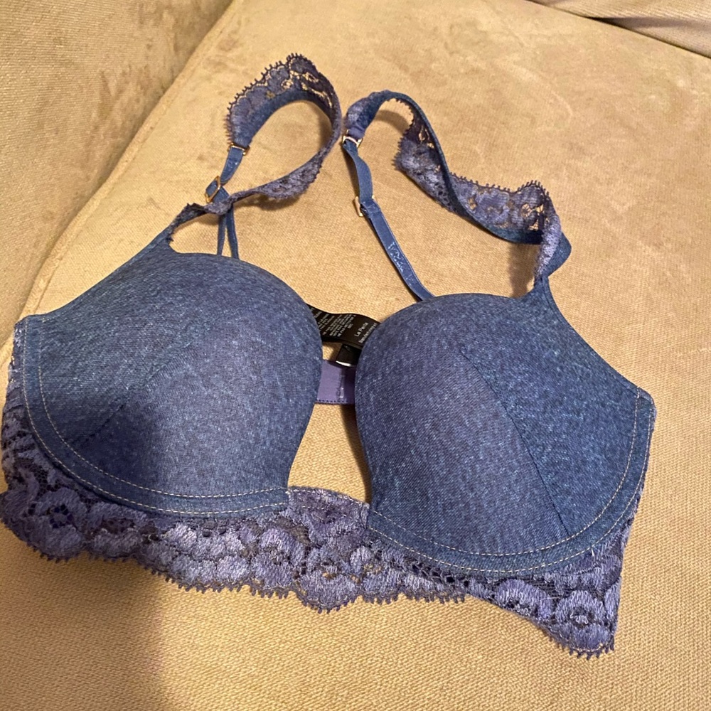 la perla denim bra